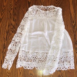 Sheer White Size Medium Blouse
